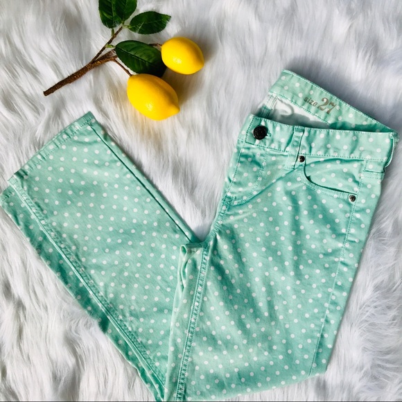 J. Crew CROPPED MATCHSTICK JEAN IN DOT SPEARMINT - Picture 2 of 6